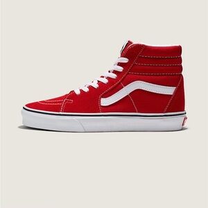 Vans red sk8 hi trainers, Size US men’s 4.5 US women 6.0
